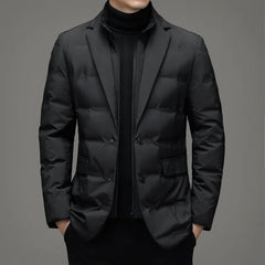 Men's Winter Fake Two-piece Warm Blazer