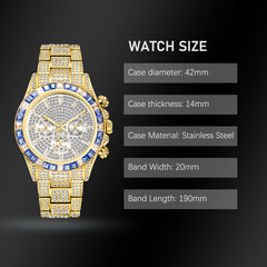 Luxury Gold Waterproof Stainless Steel Watch